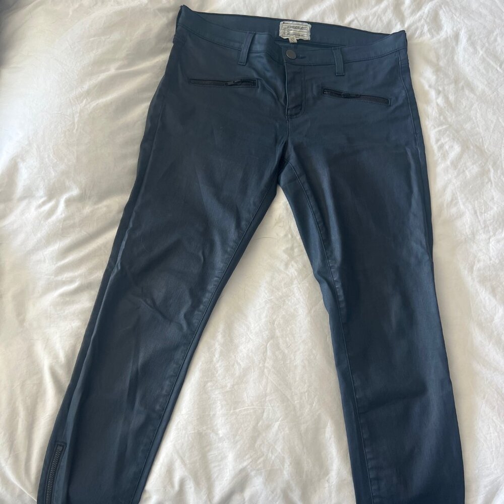 Current Elliott Faux Leather Navy pants